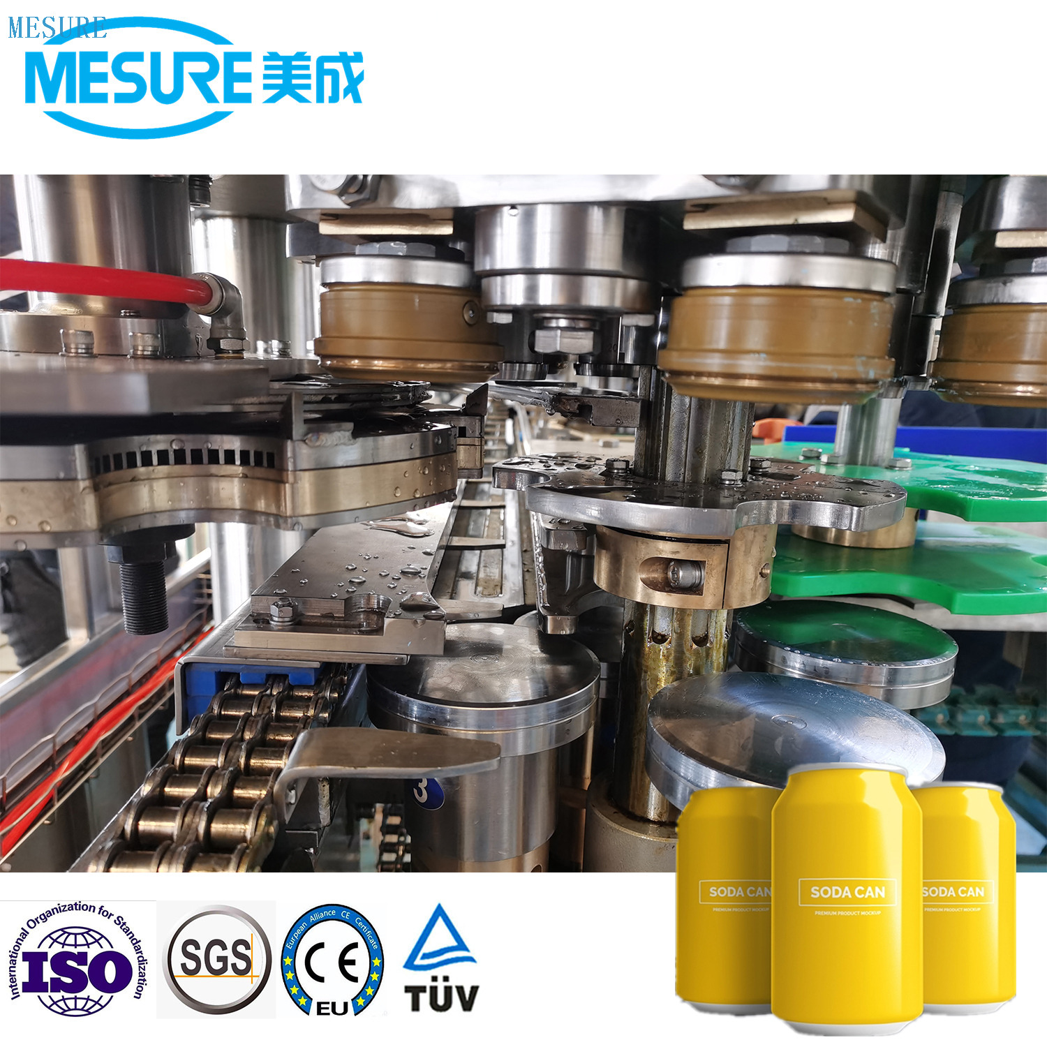 Компактная газированная линия наполнения для малого бизнеса, регулируемая настройка