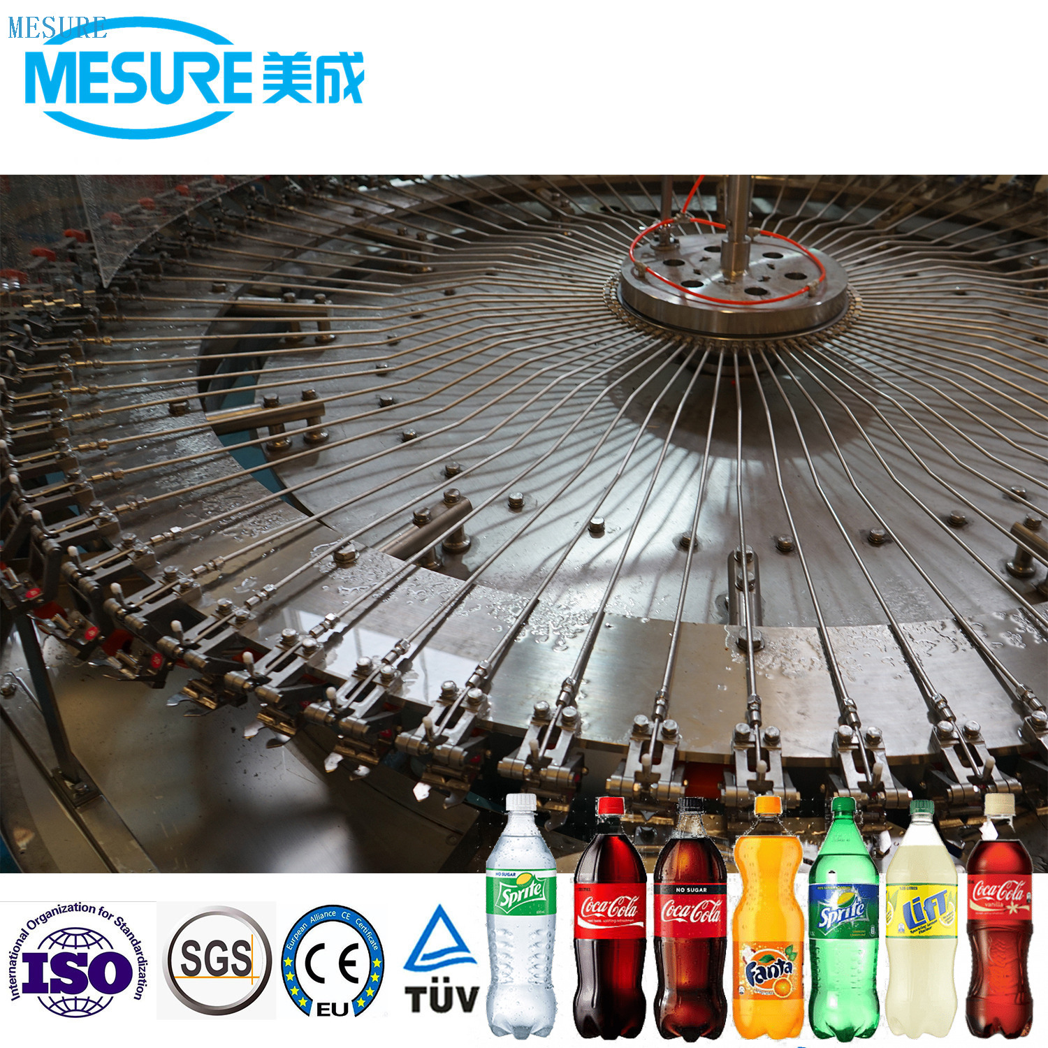  Автоматическое газированное полоскание напитков заполнение 3 в 1 производство мононогодного блока.