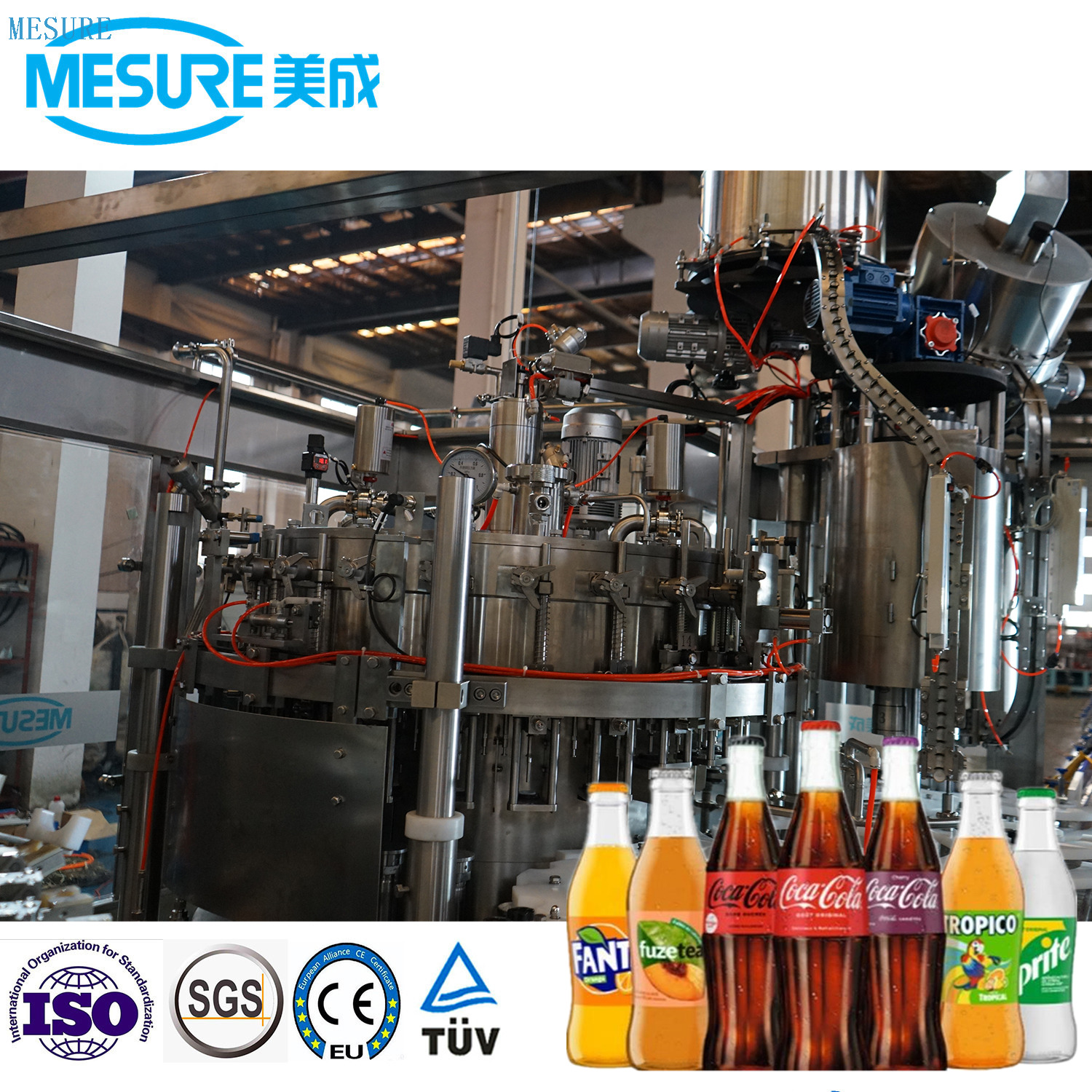 Автоматизированная стеклянная бутылочная бутылка газированная бутылочная система бастилоны